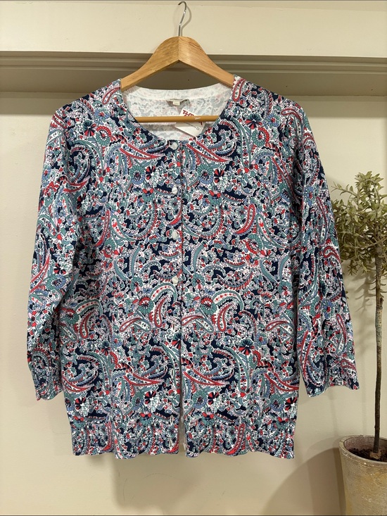 Talbots Sweaters - Talbots Cotton Paisley Cardigan, Size L, NWT
